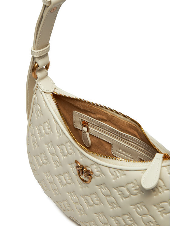 PINKO PINKO Torebka Half Moon Mini Fl AI 24-25 PLTT 102790 A1YB Écru