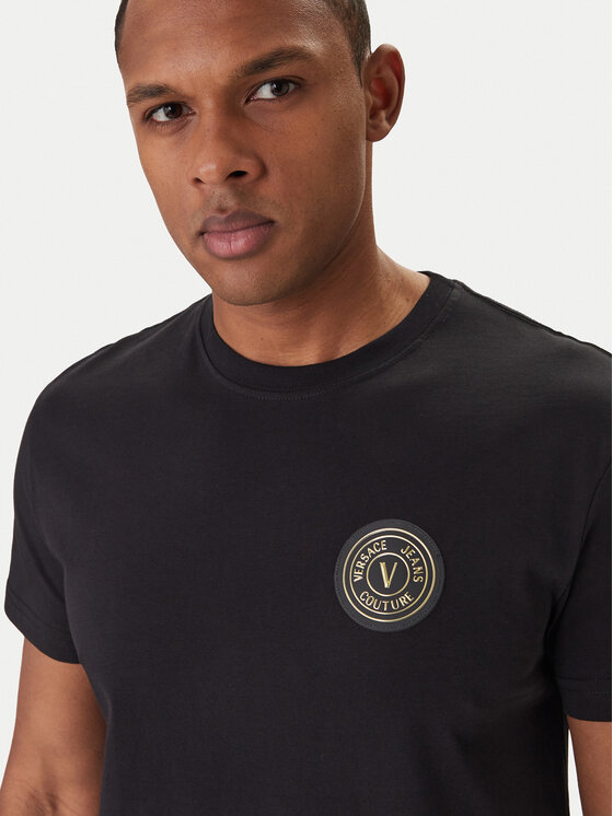 Versace Jeans Couture Versace Jeans Couture T-Shirt 80GAHT03 CJ00T Czarny Regular Fit