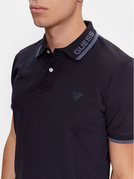 Guess Guess Polo majica Lyle M4RP60 K7O64 Mornarsko modra Slim Fit