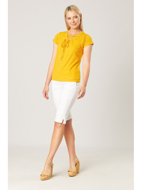QUIOSQUE QUIOSQUE Blúzka 16-TD-140 Žltá Regular Fit