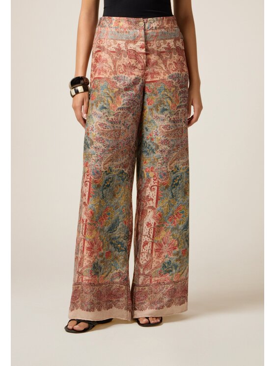 Oltre Oltre Pantaloni di tessuto P029J002499N0R6 Écru Baggy Fit