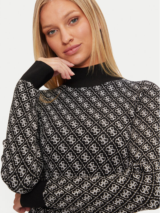 Guess Guess Úpletové šaty Lise W4BK43 Z37K0 Čierna Regular Fit