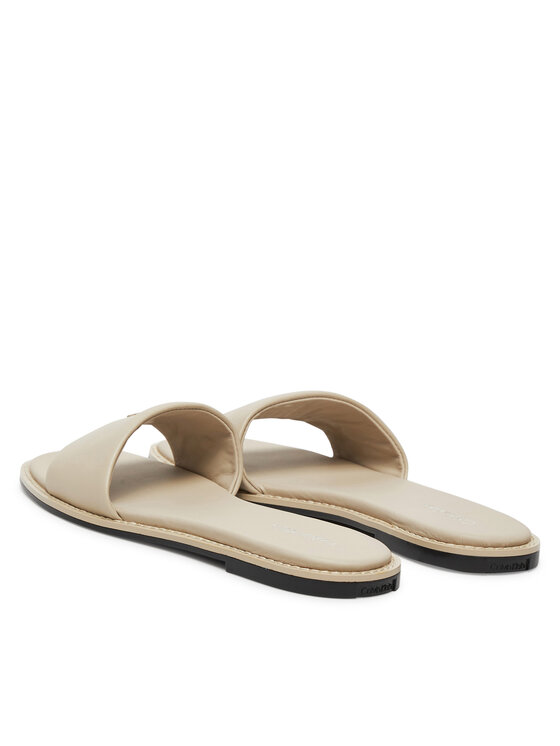 Calvin Klein Calvin Klein Klapki Flat Sandal Square Hf Lth HW0HW02652 Beżowy