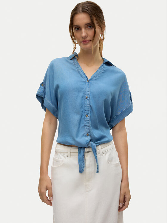 Vero Moda Vero Moda Marškiniai Fleur 10326059 Mėlyna Regular Fit