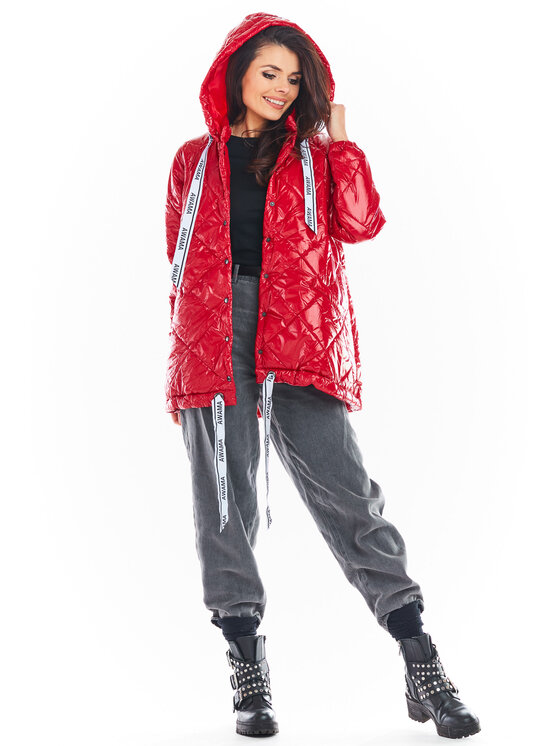 Awama Awama Kurtka damska A385 Czerwony Basic Fit