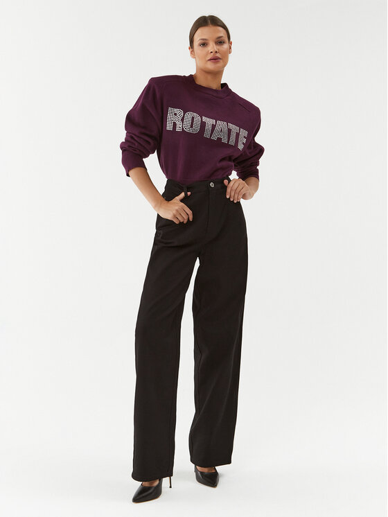 ROTATE ROTATE Jeansy Twill 111204100 Černá Regular Fit