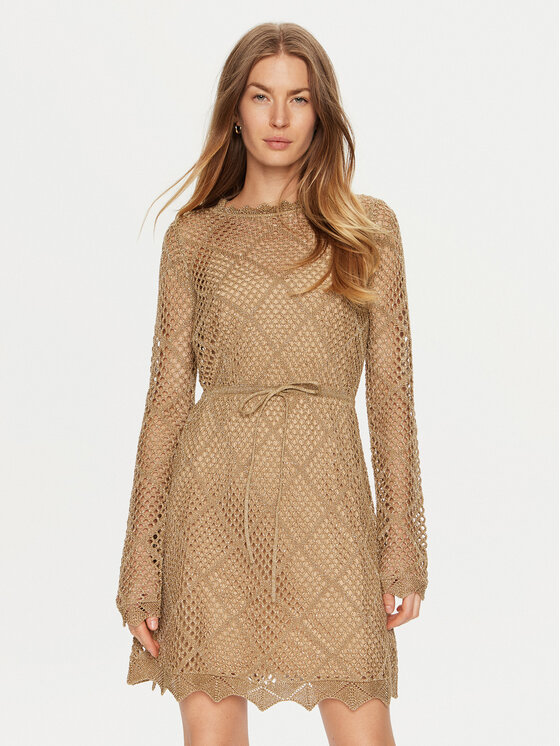 TWINSET TWINSET Φόρεμα υφασμάτινο 241TP3120 Καφέ Regular Fit