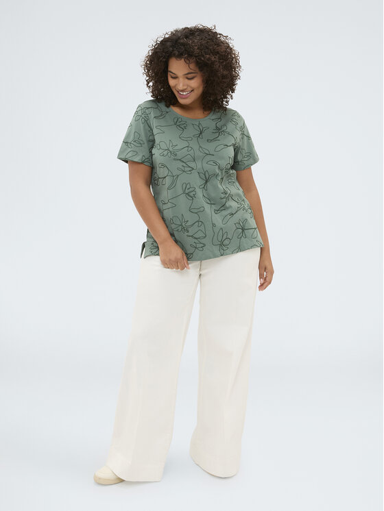 Fiorella Rubino Fiorella Rubino T-shirt G0CCL009235N035 Verde Regular Fit