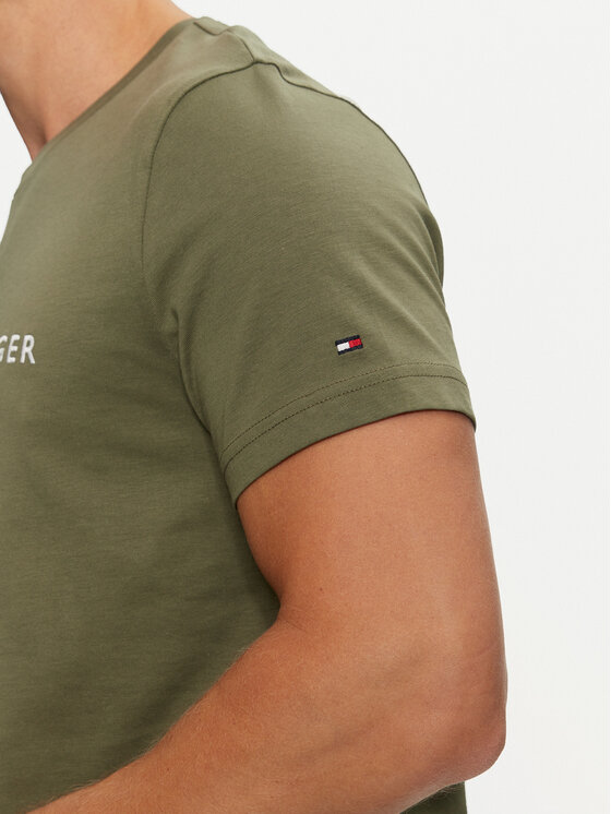 Tommy Hilfiger Tommy Hilfiger T-Shirt Logo MW0MW11797 Zelená Slim Fit