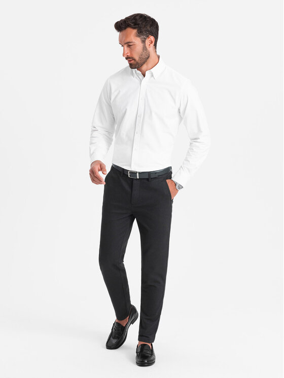 Ombre Ombre Chino kalhoty OM-PACP-0188 Černá Regular Fit