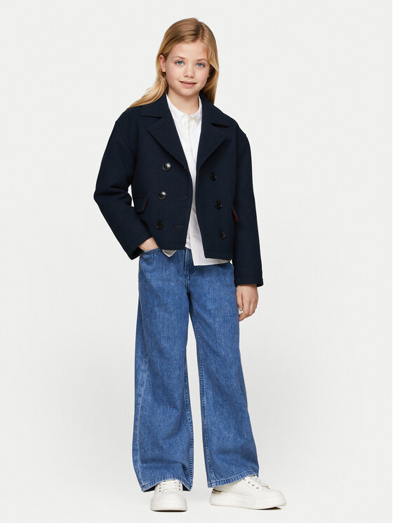 Tommy Hilfiger Tommy Hilfiger Płaszcz przejściowy KG0KG08053 Granatowy Regular Fit