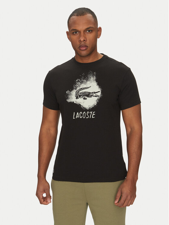 Lacoste Męski T-Shirt, rozmiar 5, Czarny, TH8917