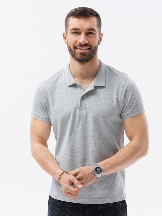 Ombre Ombre Polokošile Z28 Šedá Regular Fit