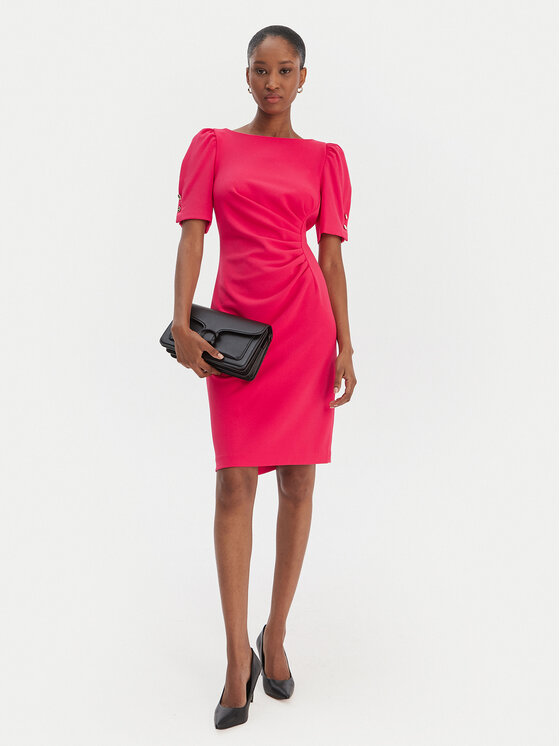 DKNY DKNY Cocktail obleka DD6A1666 Rdeča Slim Fit