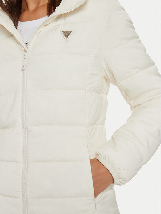 Guess Guess Пухено яке New Aleta V4YL05 WF3X0 Екрю Regular Fit