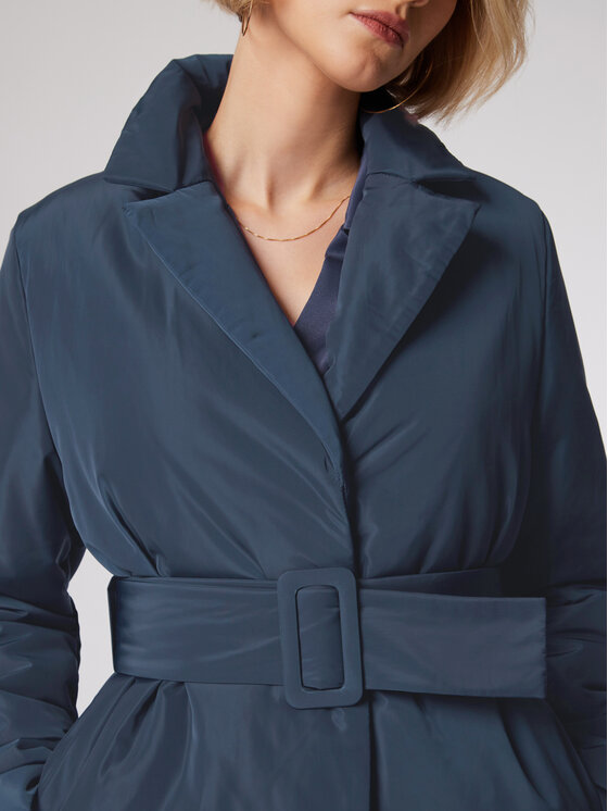 Simple Simple Зимно палто PLD515-01 Тъмносин Slim Fit