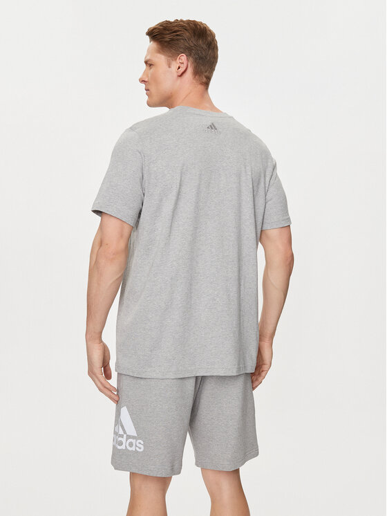adidas adidas Tričko Essentials Single Jersey Big Logo T-Shirt IC9350 Sivá Regular Fit