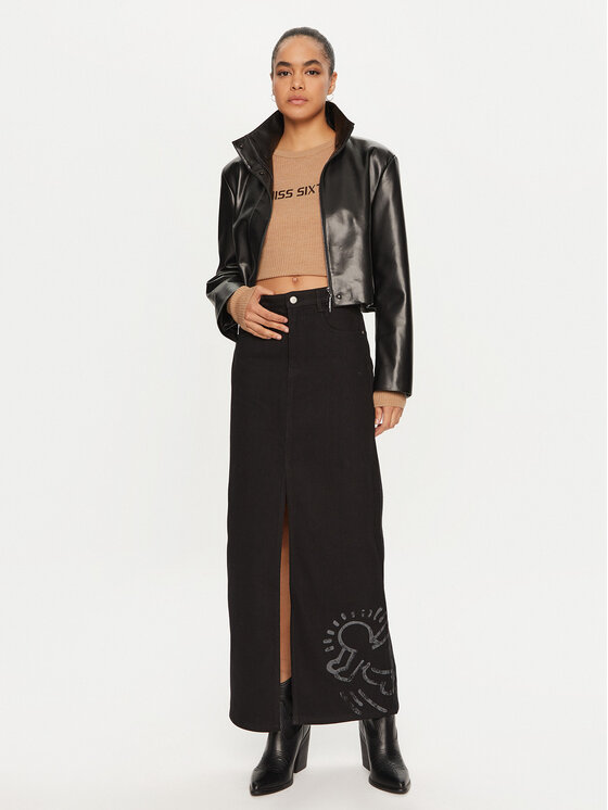 Miss Sixty Miss Sixty Джинсова спідниця 6L3KJ2450000 Чорний Regular Fit
