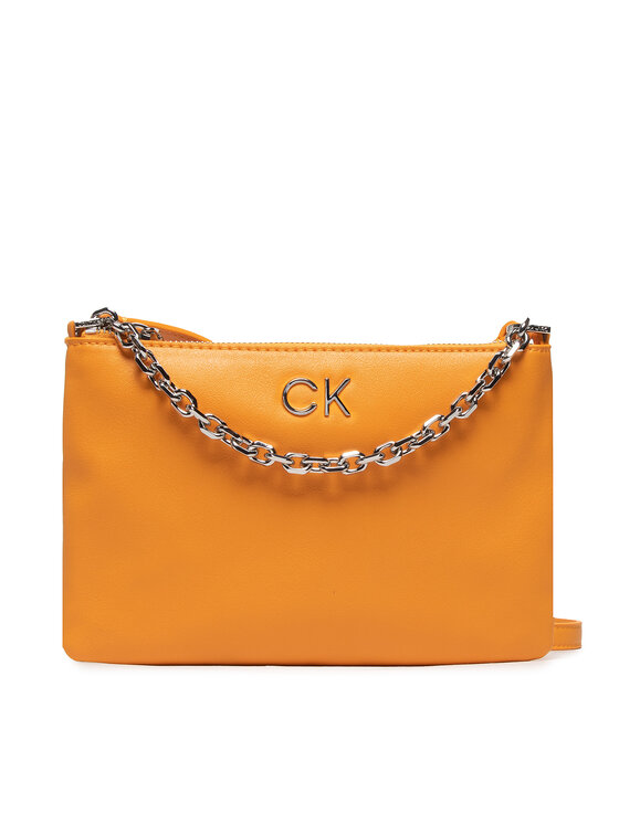 Geantă Calvin Klein Jeans Re Lock Ew Crossbody W Chain K60K609115 Orange Flash SCD