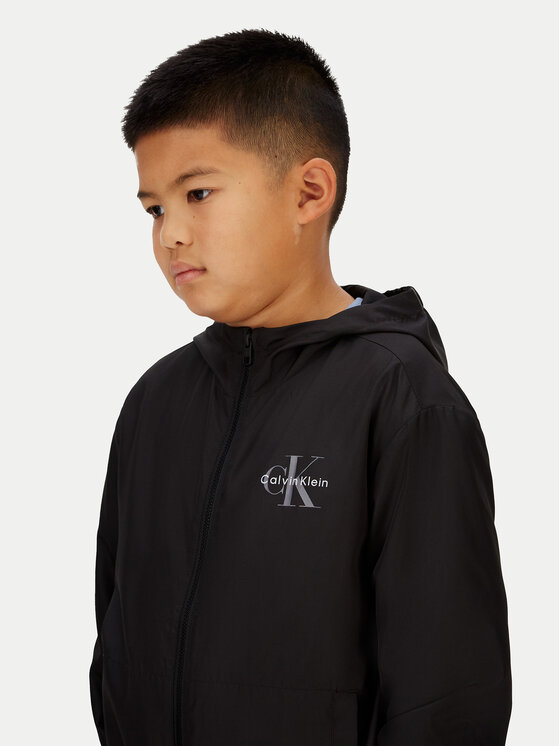 Calvin Klein Jeans Calvin Klein Jeans Преходно яке Monologo Essential IB0IB02639 Черен Regular Fit