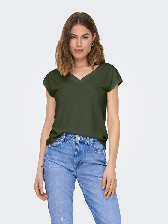 ONLY Bluză Free 15287041 Verde Regular Fit