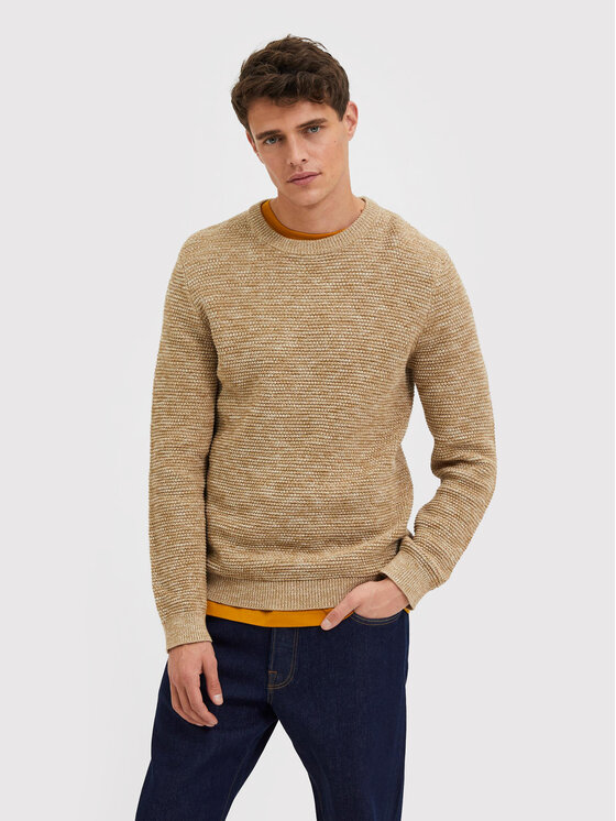 Selected Homme Пуловер Vince 16059390 Кафяв Regular Fit