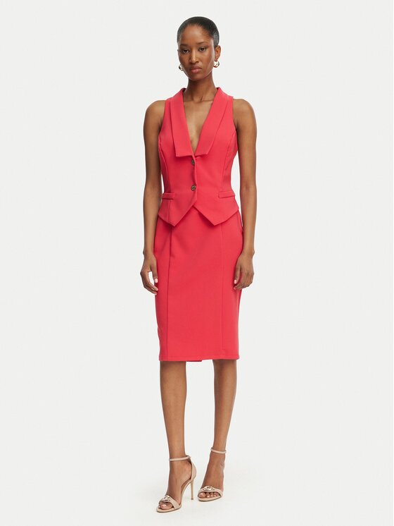 Rinascimento Rinascimento Cocktail obleka CFC0019846002 Roza Regular Fit