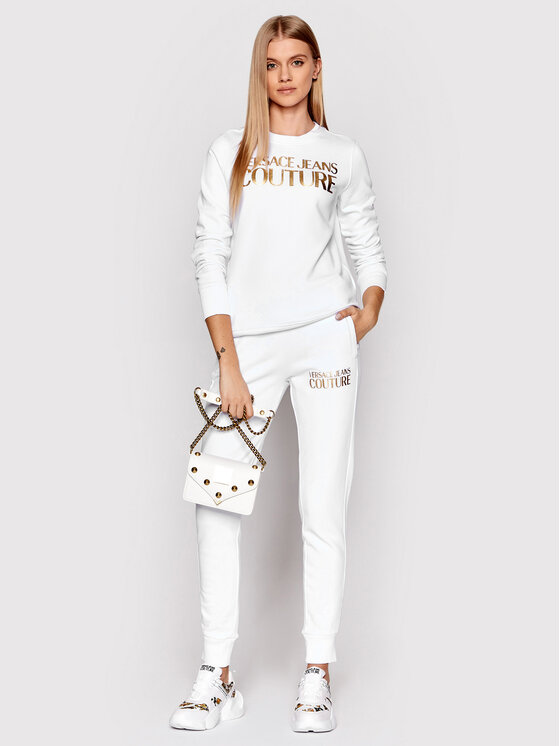 Versace Jeans Couture Versace Jeans Couture Bluza Logo 72HAIT01 Biały Regular Fit