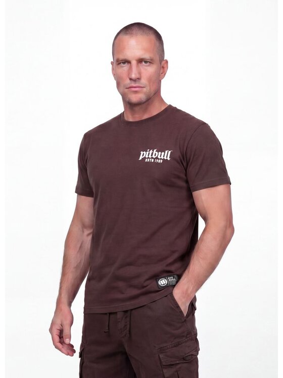 PITBULL PITBULL T-Shirt SIDE SMALL Brązowy Regular Fit