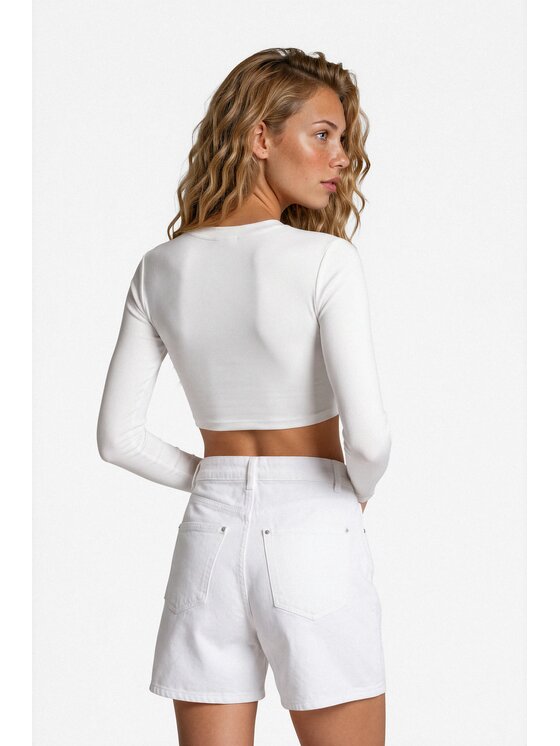 LE POSSÉ LE POSSÉ Τοπ TKZDR Λευκό Slim Fit