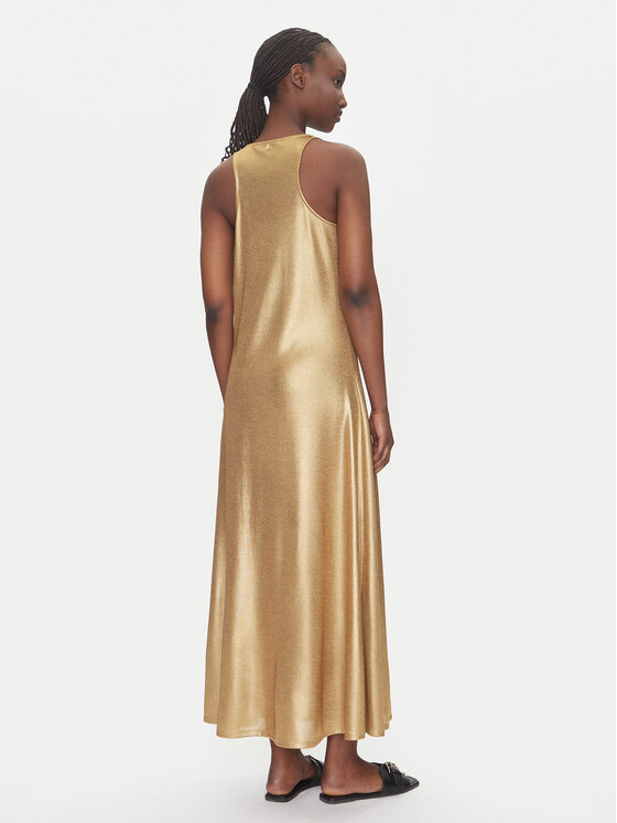 LOLA CASADEMUNT LOLA CASADEMUNT Sommerkleid LS2516020 Goldfarben Relaxed Fit