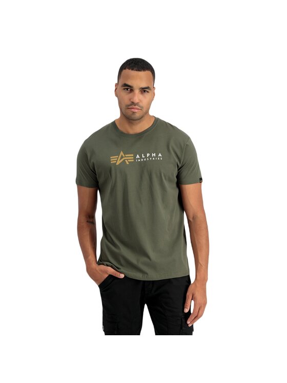 Alpha Industries Alpha Industries Tričko AI.118502-142-XXL Kaki Regular Fit