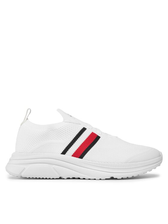 Sneakers Tommy Hilfiger Modern Runner Knit Stripes Ess FM0FM04798 Alb