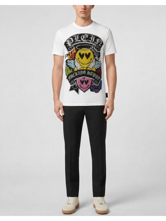 PHILIPP PLEIN PHILIPP PLEIN T-Shirt 31664 Bílá Regular Fit