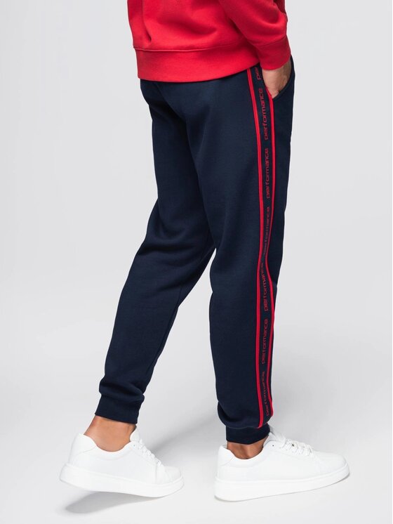 Ombre Ombre Spodnie dresowe OM-PASK-0284 Granatowy Regular Fit