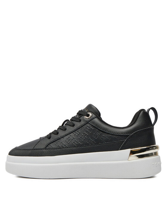 Tommy Hilfiger Tommy Hilfiger Laisvalaikio batai Lux Court Sneaker Monogram FW0FW07808 Juoda