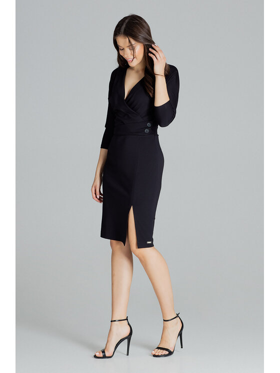 Lenitif Lenitif Vestito L086 Nero Regular Fit