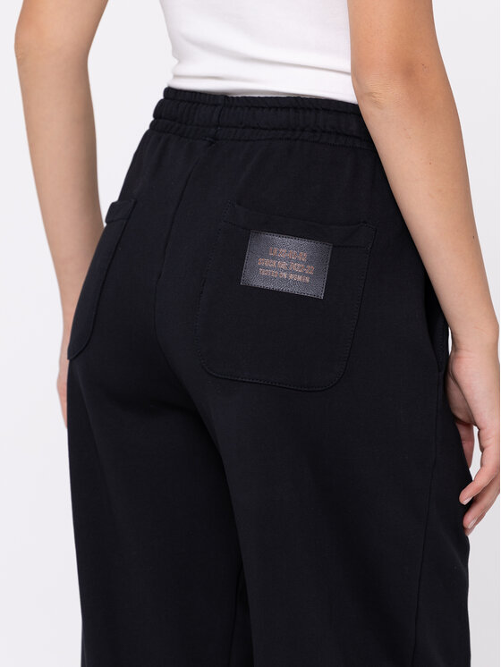 Miss LK Miss LK Spodnie materiałowe MISSLKSM Czarny Loose Fit