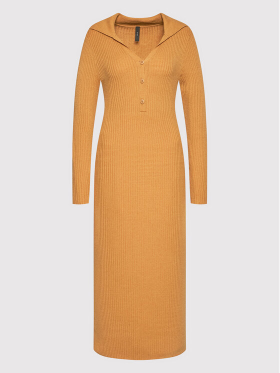 YAS YAS Трикотажна сукня Cilla 26026459 Бежевий Slim Fit