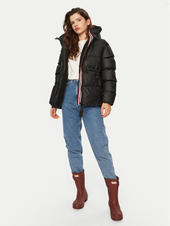 Hunter Hunter Geacă din puf HARW1295242 Negru Regular Fit