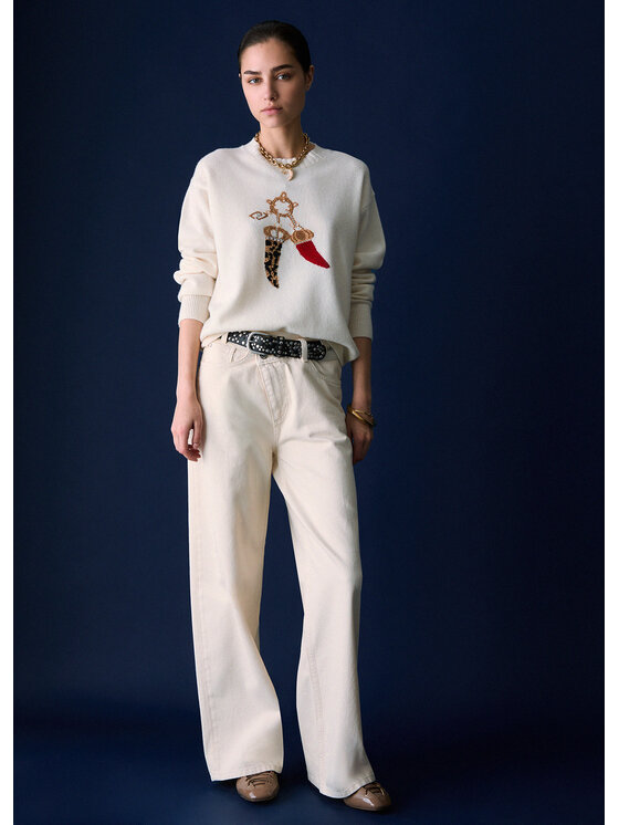 Liu Jo Liu Jo Maglione WF6457MS009L9458 Bianco Regular Fit