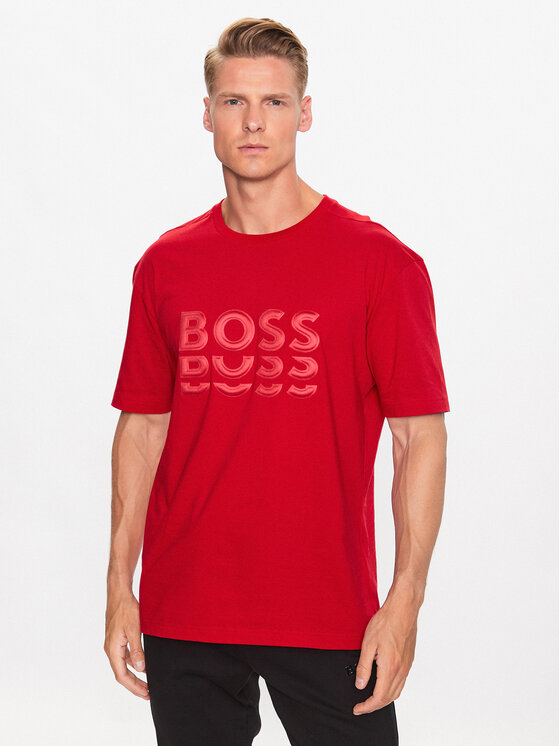 Boss T-krekls 50495876 Sarkans Regular Fit