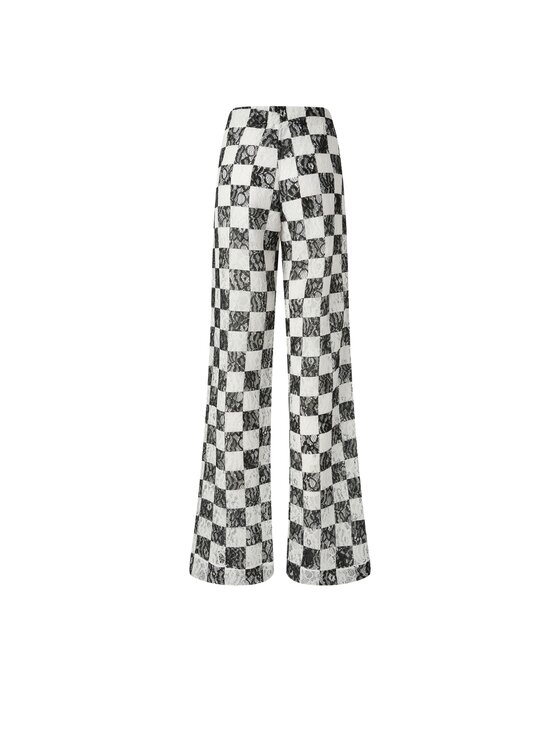 PINKO PINKO Spodnie damskie Percy pantalone pizzo Biały Flared Leg
