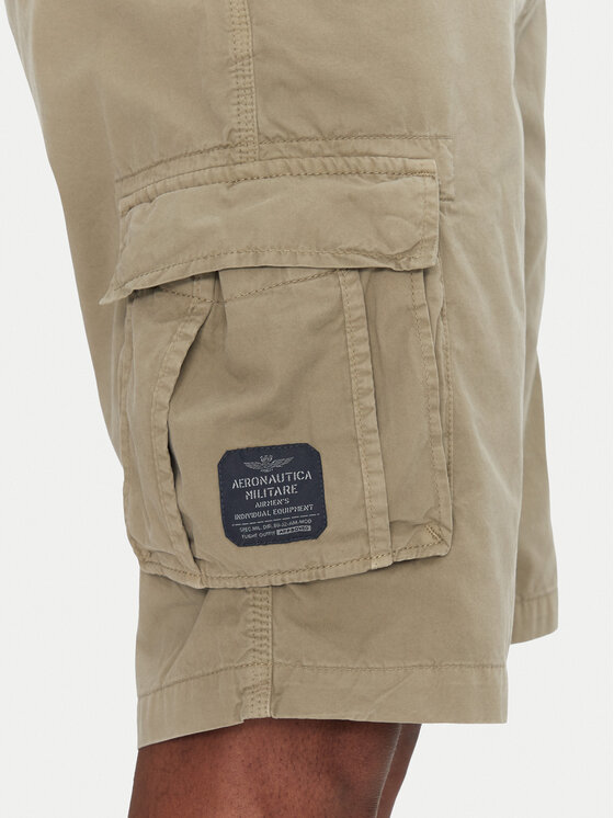 Aeronautica Militare Aeronautica Militare Bavlnené šortky 251BE066CT1122 Kaki Regular Fit