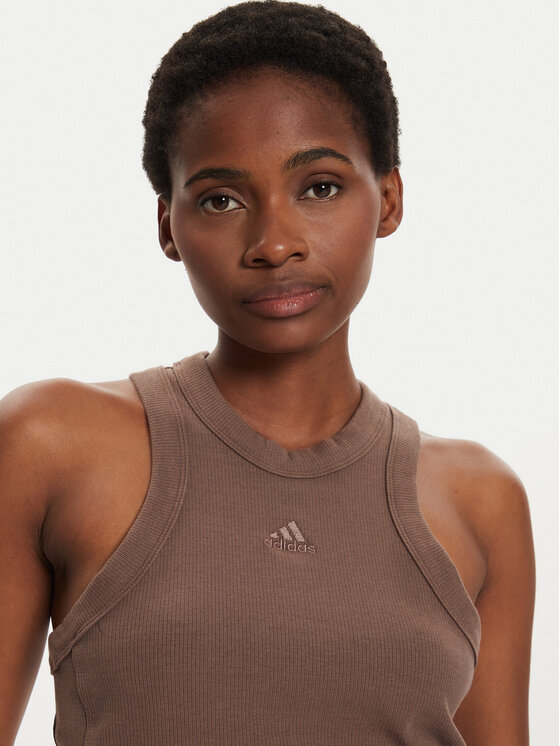 adidas adidas Top Lounge IY6733 Hnědá Slim Fit