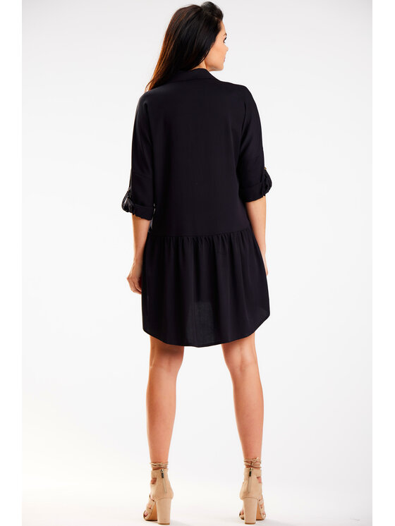 Awama Awama Sukienka letnia A584 Czarny Basic Fit