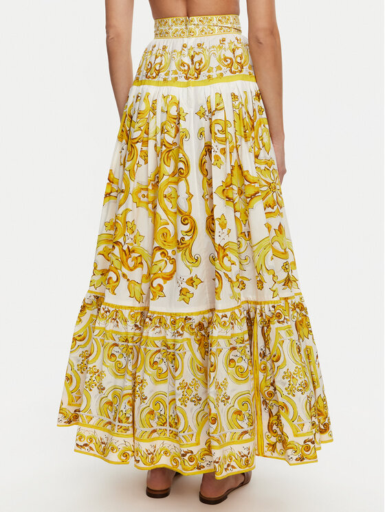 Dolce&Gabbana Dolce&Gabbana Maxi szoknya F4CX0T HH5A5 Sárga Regular Fit