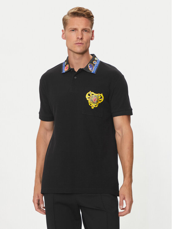 Versace Jeans Couture Polokošeľa 76GAGT11 Čierna Regular Fit