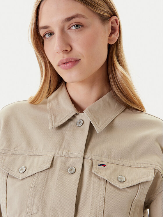 Tommy Jeans Tommy Jeans Traper jakna Flag DW0DW21431 Bež Regular Fit