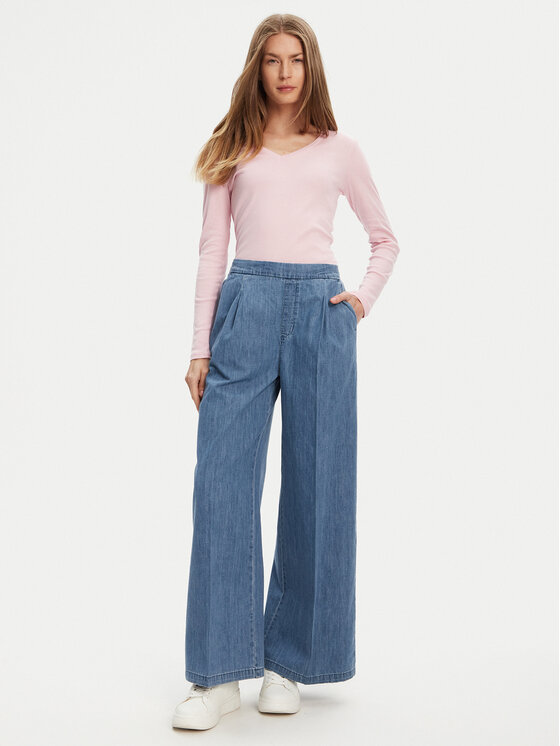 United Colors Of Benetton United Colors Of Benetton Palazzo hlače 4KOWDF01B Modra Wide Leg